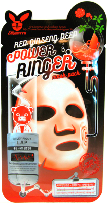 

Маска для лица тканевая Elizavecca, Red Ginseng Deep Power Ringer Mask Pack