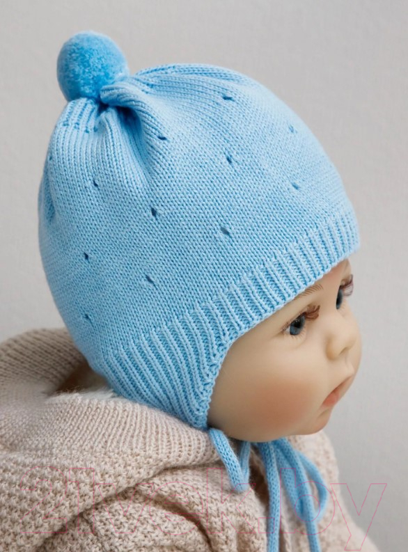 Шапочка для малышей Amarobaby Pure Love Cutie / AB-OD21-PLС16/19-44 (голубой, р. 44-46) — фото 4