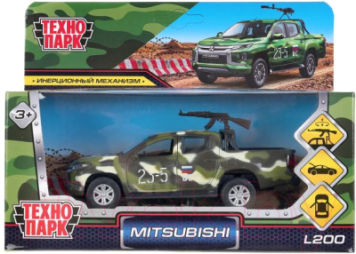 Автомобиль игрушечный Технопарк Mitsubishi L200 Pickup Камуфляж / L200-12MIL-ARMGN