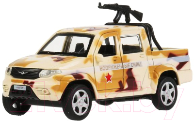 

Автомобиль игрушечный Технопарк, UAZ Pickup Военный с пулеметом / PICKUP-12MIL-ARMBN