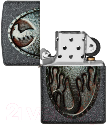 Зажигалка Zippo Metal Dragon Shield Design / 49072 (серый)