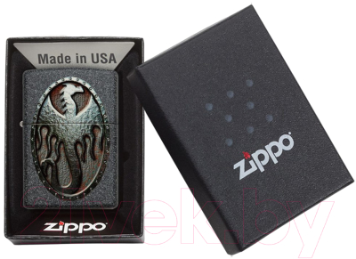 Зажигалка Zippo Metal Dragon Shield Design / 49072 (серый)
