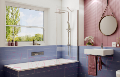 Стеклянная шторка для ванны Ambassador Bath Screens 80x140 / 16041103