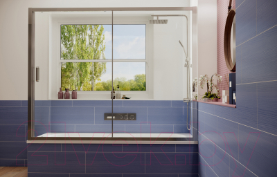 Стеклянная шторка для ванны Ambassador Bath Screens 170x140 / 16041105
