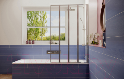 Стеклянная шторка для ванны Ambassador Bath Screens 90x140 / 16041110R