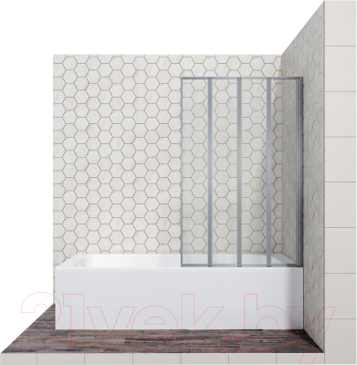 Стеклянная шторка для ванны Ambassador Bath Screens 90x140 / 16041110R