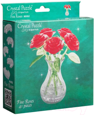 3D-пазл Crystal Puzzle Букет в вазе / 90352 (красный)