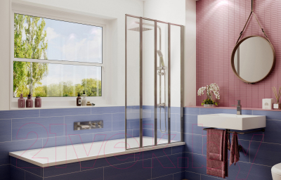 Стеклянная шторка для ванны Ambassador Bath Screens 100x140 / 16041111R