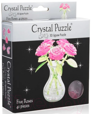 3D-пазл Crystal Puzzle Букет в вазе / 90452 (розовый )