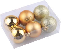 Набор шаров новогодних Золотая сказка 590875 (6шт, темное золото) - 