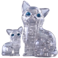 3D-пазл Crystal Puzzle Кошка / 90126 (серебристый) - 