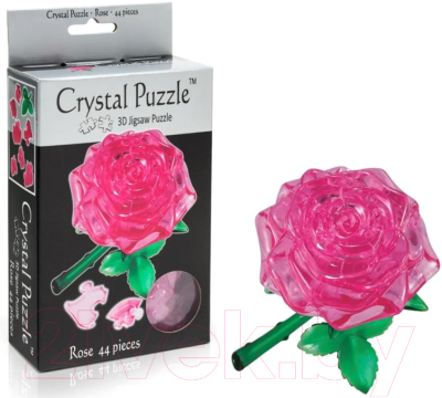3D-пазл Crystal Puzzle Роза / 90213 (розовый)