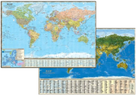 Настенная карта АГТ Геоцентр Политический мир и спутниковая карта мира / GT231109/1 - 