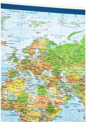 Настенная карта АГТ Геоцентр Политический мир и спутниковая карта мира / GT231109/1