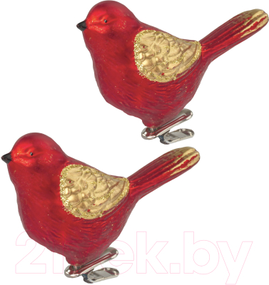 

Набор ёлочных игрушек Золотая сказка, Красный;золотистый, Птичка / 590893
