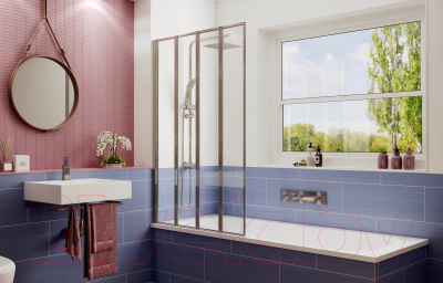 Стеклянная шторка для ванны Ambassador Bath Screens 90x140 / 16041110L