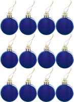 Набор шаров новогодних Золотая сказка 591122 (12шт, синий) - 