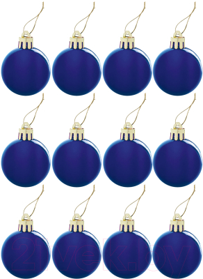 Набор шаров новогодних Золотая сказка 591122 (12шт, синий)