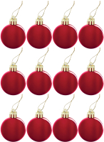 Набор шаров новогодних Золотая сказка 591123 (12шт, красный) - 