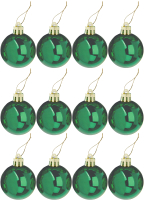 Набор шаров новогодних Золотая сказка 591126 (12шт, зеленый) - 