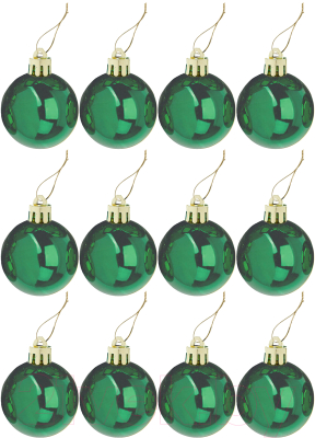 Набор шаров новогодних Золотая сказка 591126 (12шт, зеленый)