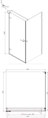 Душевой уголок Ambassador Abner 100x100x200 / 10011102L 