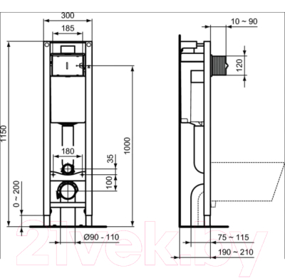 Унитаз подвесной с инсталляцией Ideal Standard Exacto X022601