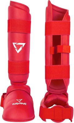 Защита голень-стопа для единоборств Insane Ferrum / IN22-SG200 (L, красный)