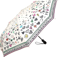 

Зонт складной Moschino, 7948-OCI Scribble Hearts Cream
