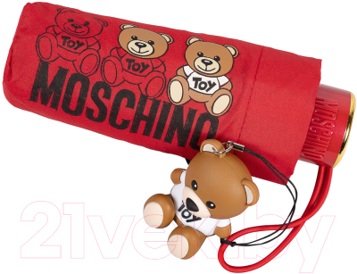 Зонт складной Moschino 8061-SuperminiC Bear Scribbles Red