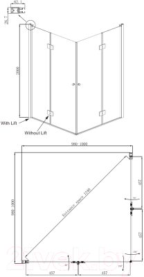 Душевой уголок Ambassador Diamond 100x100x200 / 12011110 