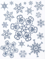 Набор наклеек на окно Золотая сказка Серебристые снежинки 3 / 591193 - 