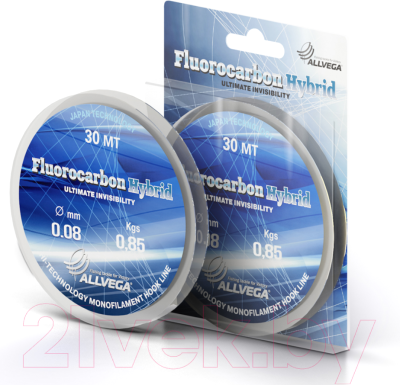 Леска флюорокарбоновая Allvega Fluorocarbon Hybrid 0.08мм 30м / LFH3008