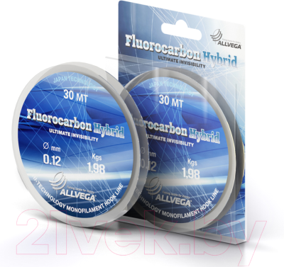 Леска флюорокарбоновая Allvega Fluorocarbon Hybrid 0.12мм 30м / LFH3012