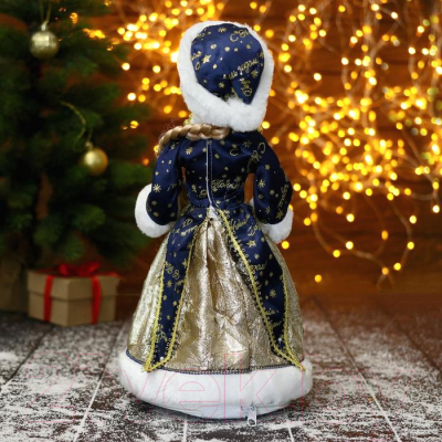 Фигура под елку Зимнее волшебство Снегурочка в рождественской синей шубке / 6939414