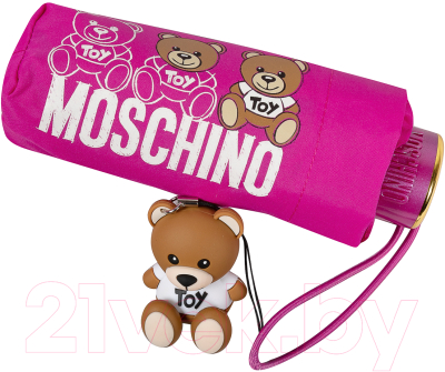 Зонт складной Moschino 8061-SuperminiJ Bear Scribbles Fuxia
