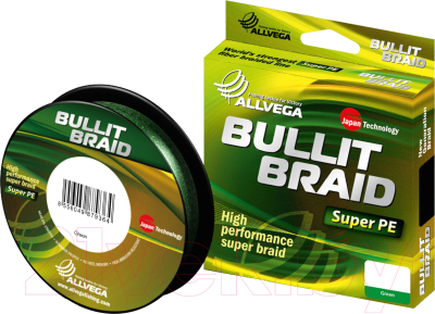 Леска плетеная Allvega Bullit Braid 0.28мм 92м / BB92GR28 (темно-зеленый)