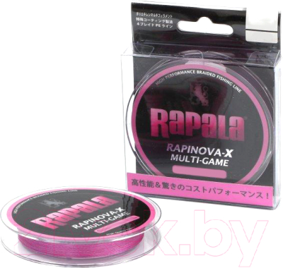 Леска плетеная Rapala Rapinova-X Multi Game 1.5/29.8LB/PINK 0.20мм / RLX150M15PK (150м)