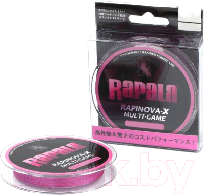 Леска плетеная Rapala Rapinova-X Multi Game 1.2/22.2LB/PINK 0.18мм / RLX150M12PK (150м)