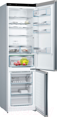 Холодильник с морозильником Bosch KGN39IJ31R (черный матовый)