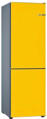 Холодильник с морозильником Bosch KGN39IJ31R (солнечно-желтый)