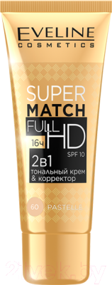 Тональный крем Eveline Cosmetics Super Match Full HD 2 в 1 №60 pastelle (30мл)