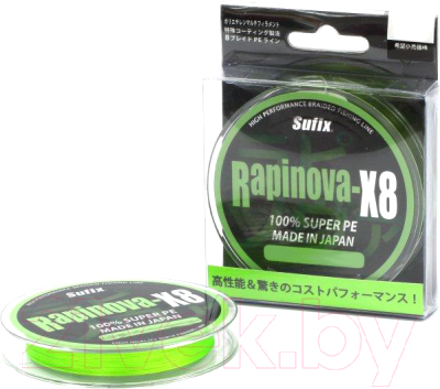 Леска плетеная Sufix Rapinova-X8 PE 0.6/ 0.128мм / SRP128GRL150R (150м, ярко-зеленый)