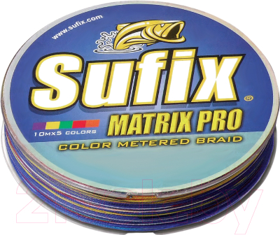 Леска плетеная Sufix Matrix Pro x6 0.35мм / SMP35M100X6RU (100м, разноцветный)