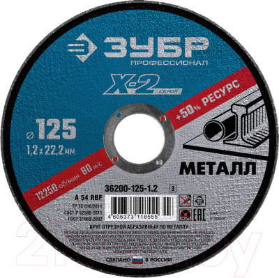 Отрезной диск Зубр 36200-125-1.2-z03