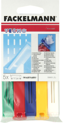 Изображение товара Набор зажимов для пакетов Fackelmann Tecno 59905 / 5306 (5шт)