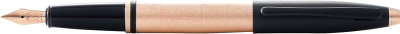 Ручка перьевая имиджевая Cross Calais Brushed Rose Gold Plate and Black Lacque / AT0116-27MF (розовый)