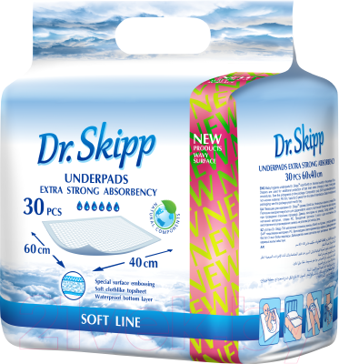 Набор пеленок одноразовых детских Dr.Skipp U2H впитывающие 40x60 (30шт)