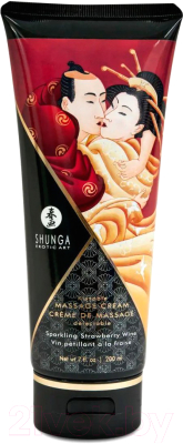 Крем для тела Shunga Для массажа с ароматом Клубники и Шампанского / 4108 (200мл )