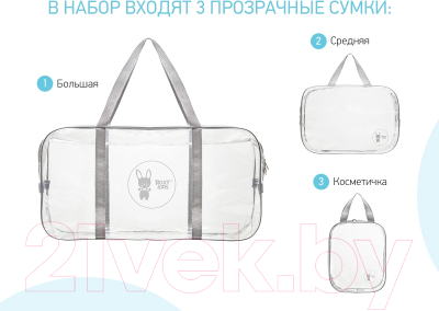 Комплект сумок в роддом Roxy-Kids RKB-001 (3шт, серый)
